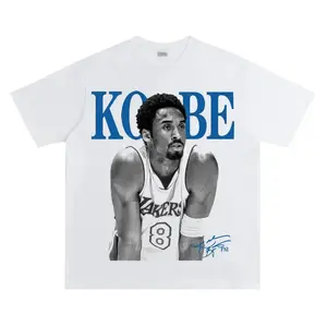 Mamba Day Memorial #8 Basketball Graphic Tee Vintage Oversized T-Shirt Retro Sports Top White graphic t shirt deals