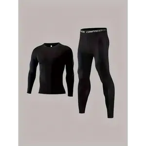 Kids' Slim-Fit Compression Athletic Tracksuit - Football Kits, Gym Clothing for Multi-Sport Use Including Running, Cycling, Gymclothing