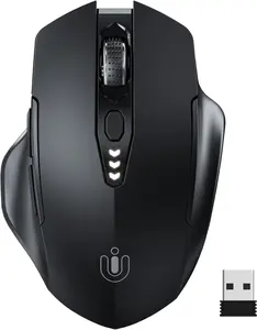 Wireless Mouse,Upgraded 2.4GHz Rechargeable (Battery Level Visible) Ergonomic Computer Mouse,4 Levels DPI, Wireless Mice for Laptop Computer(Matte Black)Gift