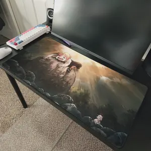 Zenitsu Demon Slayer Anime Desk Mat Mousepad, 31 x 15.5 inches, Smooth Surface, Anti-Fray Edges, Non-Slip Base