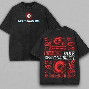 Mouthwashing Tee, Unisex Acid Cotton T-Shirt, Horror & Video Game Vintage Graphic, Black Streetwear Top for Men & Women Gamers P