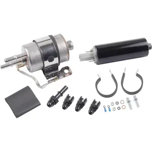 Dasbecan GSL392 255LPH Inline Fuel Pump & 58PSI Fuel Filter Regulator Kit for LS Swap EFI Conversion High Pressure External Fuel Pump with 6AN Fittings Replaces GSL392-400-939 400-939