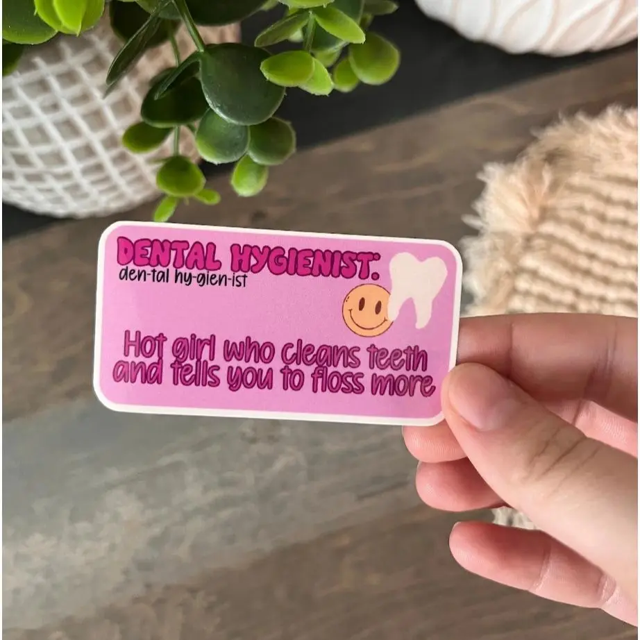 Dental Sticker Dental Hygienist Hot Girl Who Cleans Teeth Decor Decorative Matte Waterproof Ornaments