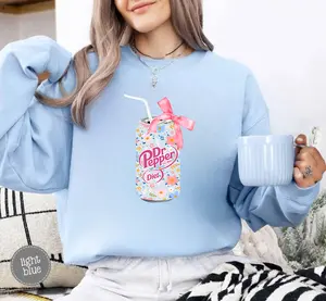 Blue Floral diet dr pepper Soda Can Sweatshirt, Diet Dr Pepper Shirt, Coquette Soda Sweatshirt, Coquette Bow Sweater, Popular Coquette Sweatshirt, Coquette Bows T Shirt, Cute Baby Pink Bow Tee, Coquette Pink Bow Tee