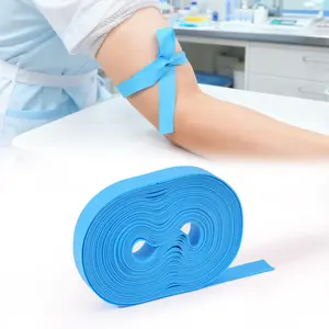 Disposable TPE Flat Tourniquet Roll, Latex Free Single Use Venipuncture Elastic Band for Blood Draw IV Injection, Easy Tear Dot Connected Design, Wide Soft Strap Reduce Discomfort, 50 Pcs Per Roll for Clinic Home Medical Use