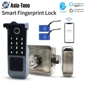 Smart Fingerprint Lock, 5 in 1 Electronic Lock, Waterproof IP65 Smart Lock, Smart Door Lock, Supporting Fingerprint & Password & APP Control & Physical Key & RF Card