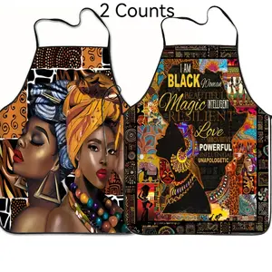Black Magic Pattern Apron Set, 2 Counts Polyester Durable Unisex Kitchen Apron for Cooking, Summer Spanish Apron for Men&Women,Nails Design Tool,Mother's Day Gift, Kitchen&Cleaning Essential,Cleaning Tool,World Cup