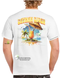 Cayman Cider Men's Funny T-shirt Men's funny graphic T-shirt Humor Crewneck Casual Cotton Streetwear Shortsleeve White DTF Print Top Tropical