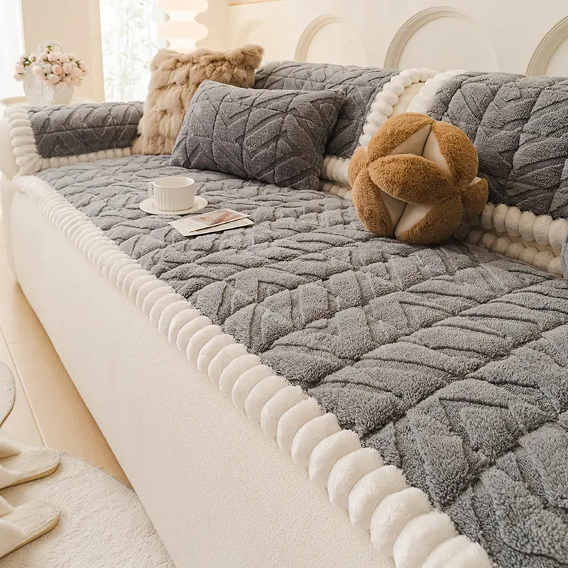 Bohemian Style Quilted Sofa Cover, Sofa Slipcover, Couch Cover, Polyester Fabric, Fits 1-4 Seater Sofas, Durable Soft Material for Living Room Decor