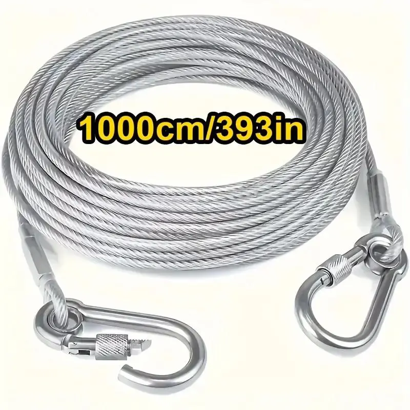 Stainless Steel Clothesline, Portable Clothesline with 2 Stainless Steel Hooks, Ideal for Indoor/outdoor Laundry, Camping Accessories, Bathrooms, and Dorms, Laundry Products, Wall Mounted Clotheslines, Home Goods
