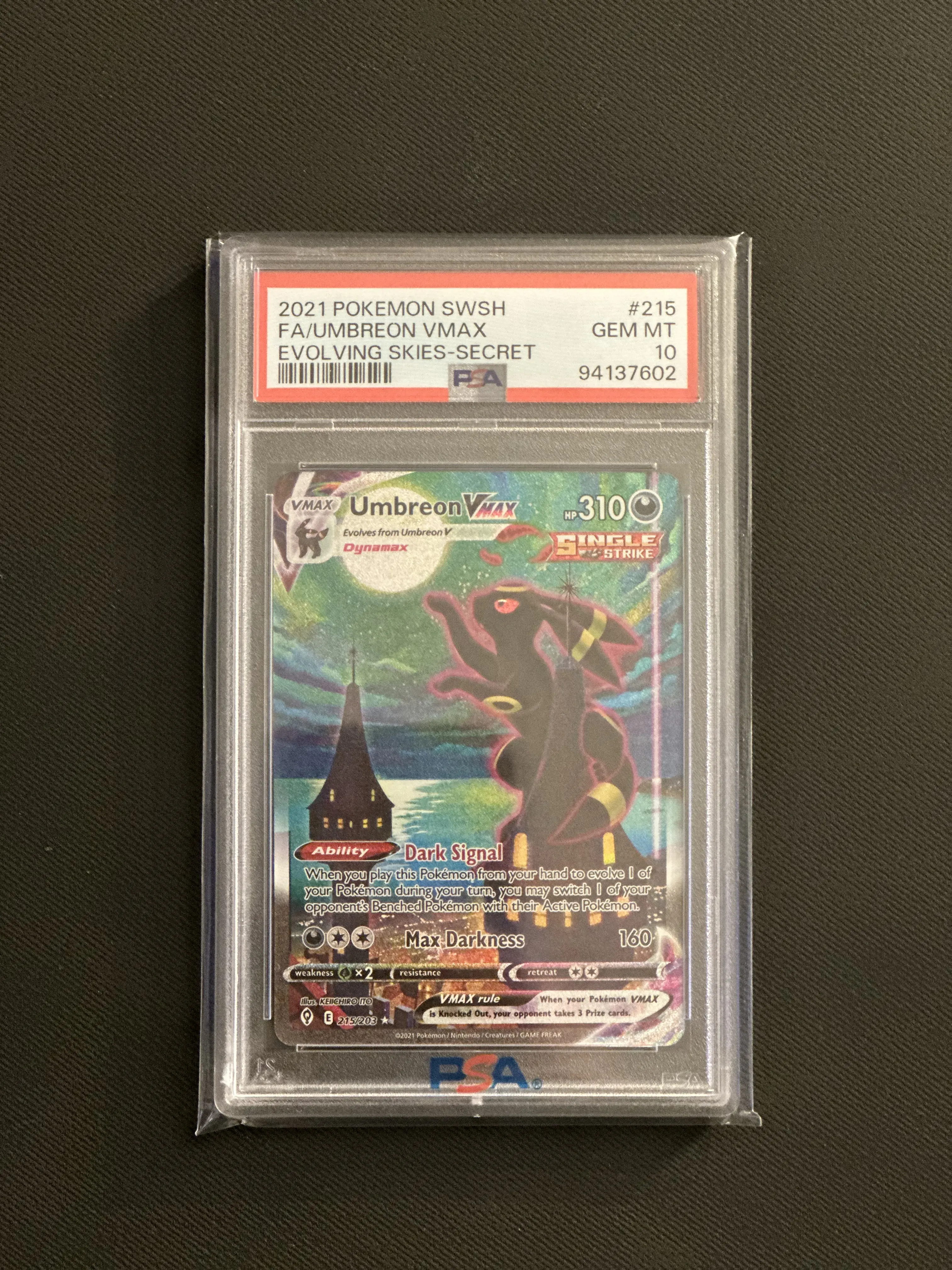Evolving Skies Umbreon VMAX #215 PSA Gem Mint 10 - TikTok Shop Evolving Skies Umbreon VMAX #215 PSA Gem Mint 10 - TikTok Shop