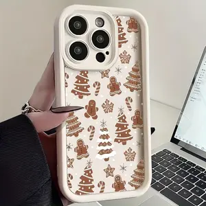Christmas Tree Patterned Case Suitable for IPhone 17 Pro Max 16 Plus 15 14 13 12 11 Air E Soft Silicone Protective Cover with Non-Slip Design Full Body Protection Cellphone Casing Gift for Friends Family