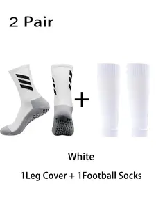2 Piece Set New Men Women Soccer Training Gear Anti Slip Shock Absorption Basketball Football Socks Fitness Socks Running Cycling Socks Comfortable Breathable Elastic Sock Sleeves Compression Socks