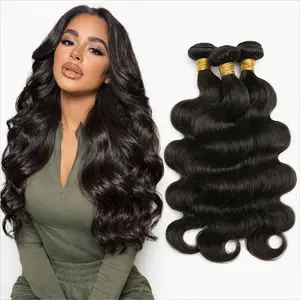 12A  Human Hair Bundles, 100% Unprocessed Virgin Remy Hair, Full Thick Weave Hair Extensions, Natural Color