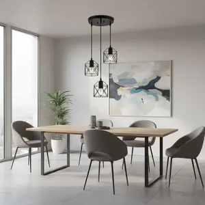 Modern Statement Pendant Light Fixture, Matte Black Metal Cone Hanging Lamp with White Interior for Kitchen Island, Dining Room, Living Room