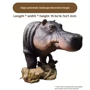 Aquarium Air Bubbler Hippo Resin Fish Tank Decoration with Bubble Effect, Non-Toxic, Smooth Surface(Air Pump Not Included)