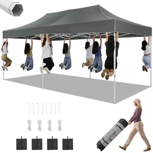 10x20 Heavy Duty Pop Up   for Parties Event Wedding Commercial Instant  with Roller Bag, Party  Waterproof backyard canopy double roof tent Kids Portable Play Lights camping
