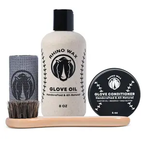 Rhino Wax - Baseball Glove Standard Maintenance Kit - Oil and Conditioner to Moisturize and Protect Footwear Shoe