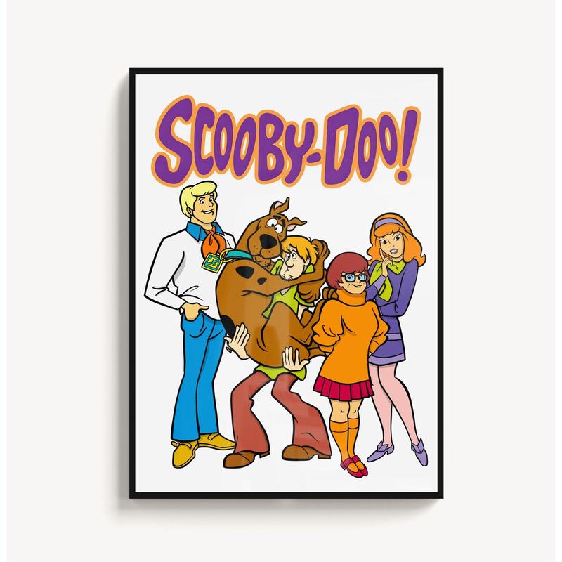 Unframed, Room Decor, Mystery inc 80s 90s Nostalgia, Retro Cartoon Wall Art, Scooby-doo Poster  – 5 Size, 8x12 to 27x40 inch