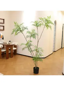 6 FT Artificial Mahonia Fortunei Tree,Realistic Fake Umbrella Plants In Pot,Large Faux Mahonia Plants For Home Office Balcony Living Room Lobby Decor