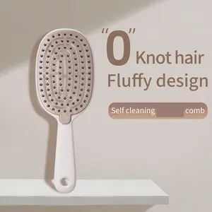 Flexible Curly Hair Brush for Women & Men, Anti-Static Bristles, Lightweight Handle, Vented Design, Self-Cleaning, Easy Clean
