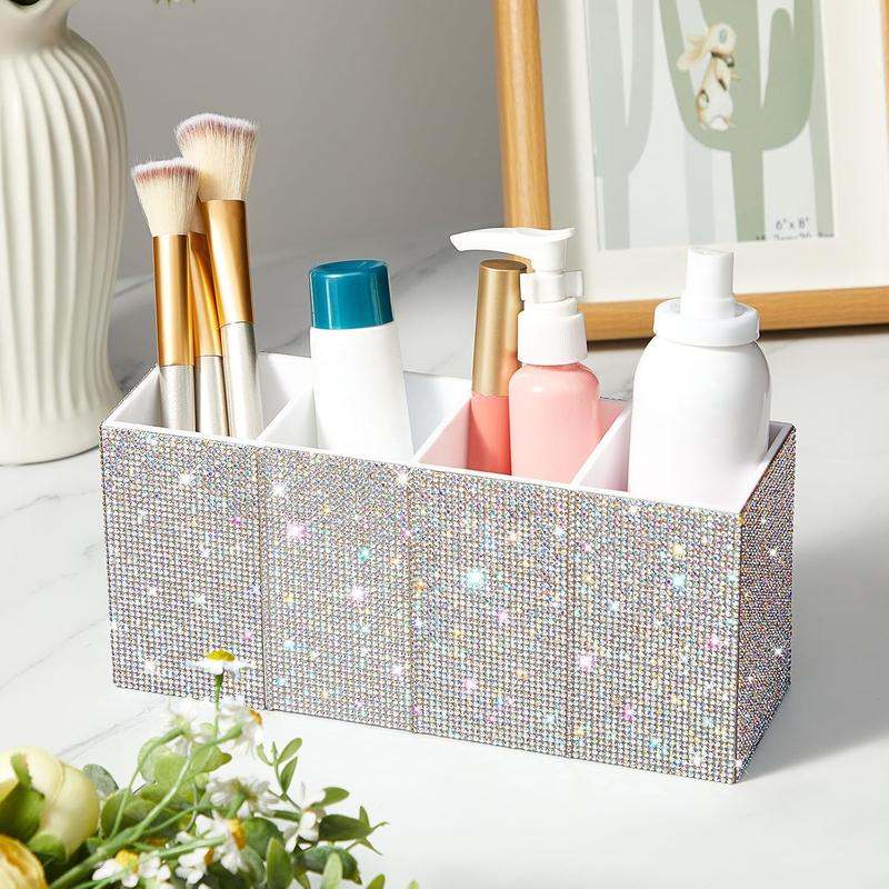 Rhinestone Crystal Glitter Pen Holder Pencil Holder Makeup Brushes Organizer Storage Bin