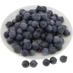 100Pcs Artificial Fake Blueberries Lifelike DIY Fruit Decor Craft Model for Plate Basket Living Room Dinning Table Cabinet Home Decoration