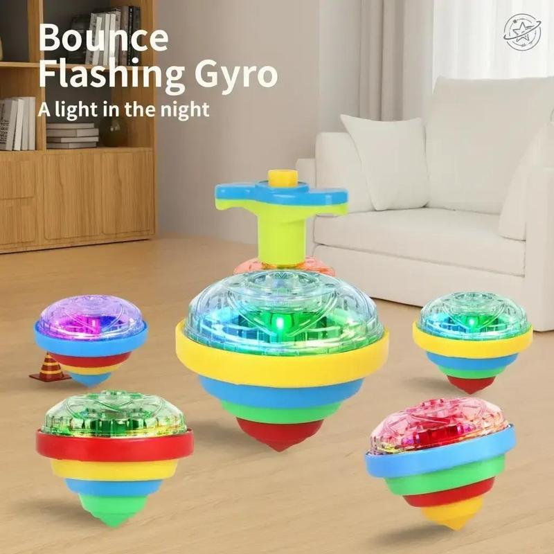 LED finger spinning top toy with interactive fun and flashing lights, random colors, ideal for competitive games and party gifts.