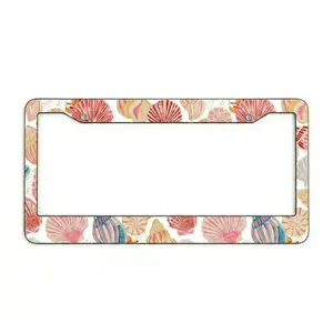 Seashell License Plate Frame, Beach Car Tag Frame, Coastal Car Decor, Summer Ocean Vibes, Cute Pastel Shells Auto Accessory, Gift for Beach Lovers
