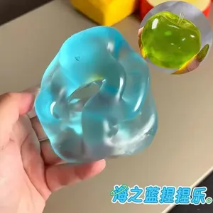 Green Apple Blue Maltose Squishy Toys Anti Stress Sensory Fidgets Toy Soft Simulated Transparent Slow-rebound Decompression Toy