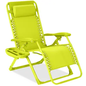 Best Choice Products Monochromatic Zero Gravity Chair, Folding Patio Recliner w/Side Tray, Headrest