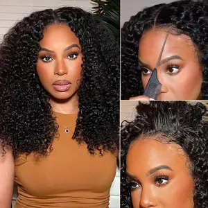 AliPearl Hair Short Curly 4x7 Closure Wigs Ready To Go Glueless Wigs Pre Cut Pre Bleached Curly Human Hair 13x4 Lace Frontal Wig TikTokShopBacktoSchool FallFreshness