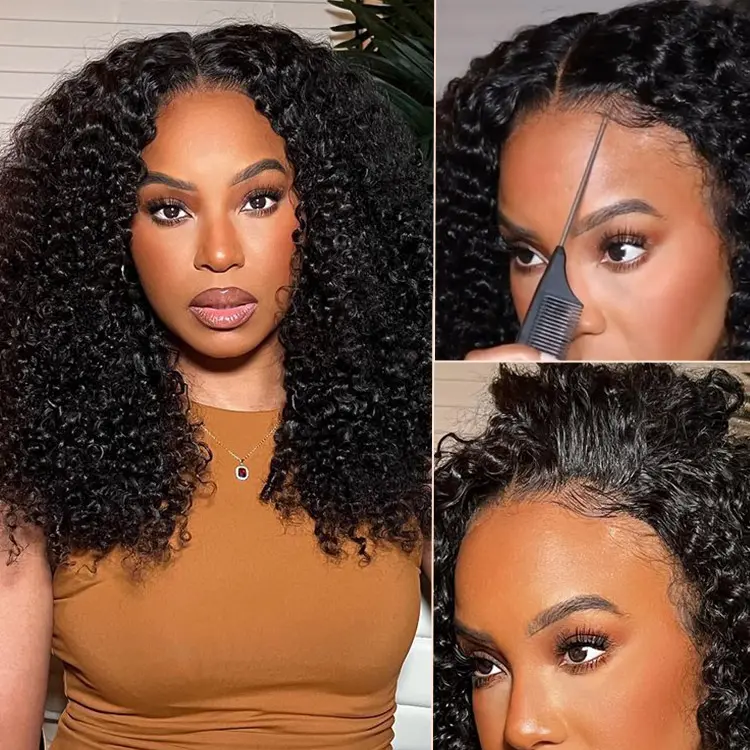 AliPearl Hair Short Curly 4x7 Closure Wigs Ready To Go Glueless Wigs Pre Cut Pre Bleached Curly Human Hair 13x4 Lace Frontal Wig  #sohochic