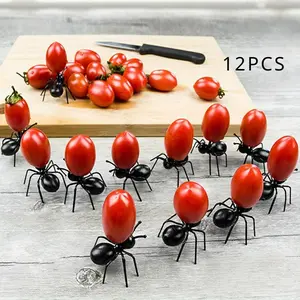 12 Ant-Shaped Reusable Fruit and Dessert Spoons, Perfect for Appetizers, Snacks, Cakes, Party Decorations, Ideal for Celebrations