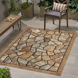 2D Printed Natural Irregular Stone Slab Large Soft Diatomite Quick-Dry Floor Mat, Anti-slip Soft Diatomite Material, Durable High Water Absorption, Easy To Clean, Strong Anti-slip Performance Suitable for Bathrooms, Laundries, Kitchens,corridor