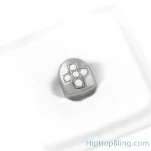 Silver Cross Tooth Cap Grillz