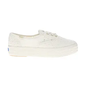 Keds Womens Point Festival Eyelet Lace Up Sneakers Shoes Casual - White