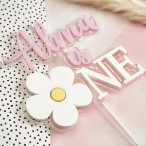 First Birthday Cake Toppers Personalised Acrylic One Cake Topper 1st Birthday Cake Topper Custom Cake toppers 1 Year One Today Personalized