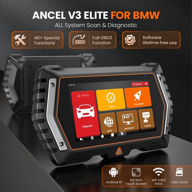 ANCEL V3 Elite OBD2 Scanner BMW/Mini/Rolls Royce Diagnostic Tool, Bidirectional Automotive Diagnostic Scanner with 21 Resets, ABS Bleeding, SAS/EPB/Oil Reset, Battery Test, Full System Auto Scanner Code Reader