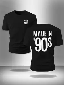 90s vintage "MADE IN'90S" identity short sleeved T-shirt, retro casual graphic tee, a must-have item for 90s generation and nostalgic enthusiasts