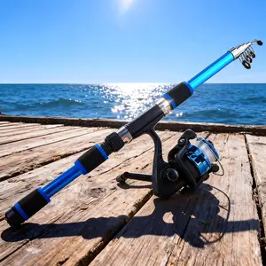 Multi-Color Extendable Fishing Rod Set with Spinning Reel, Portable Sea Bass Casting Combo, Universal Freshwater Saltwater Fishing Gear, Telescopic Fishing Rod