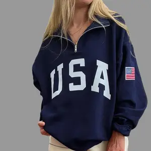 USA Quarter Zip Sweatshirt, Retro USA With Flag Shirt, USA Pride, Semiquincentennial Gift