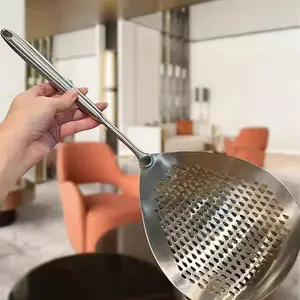 Stainless Steel Colander Spoon, Durable Hollow Handle Design, Rust-Resistant, Fine Mesh Filter, Ideal for Frying, Cooking, Outdoor BBQ