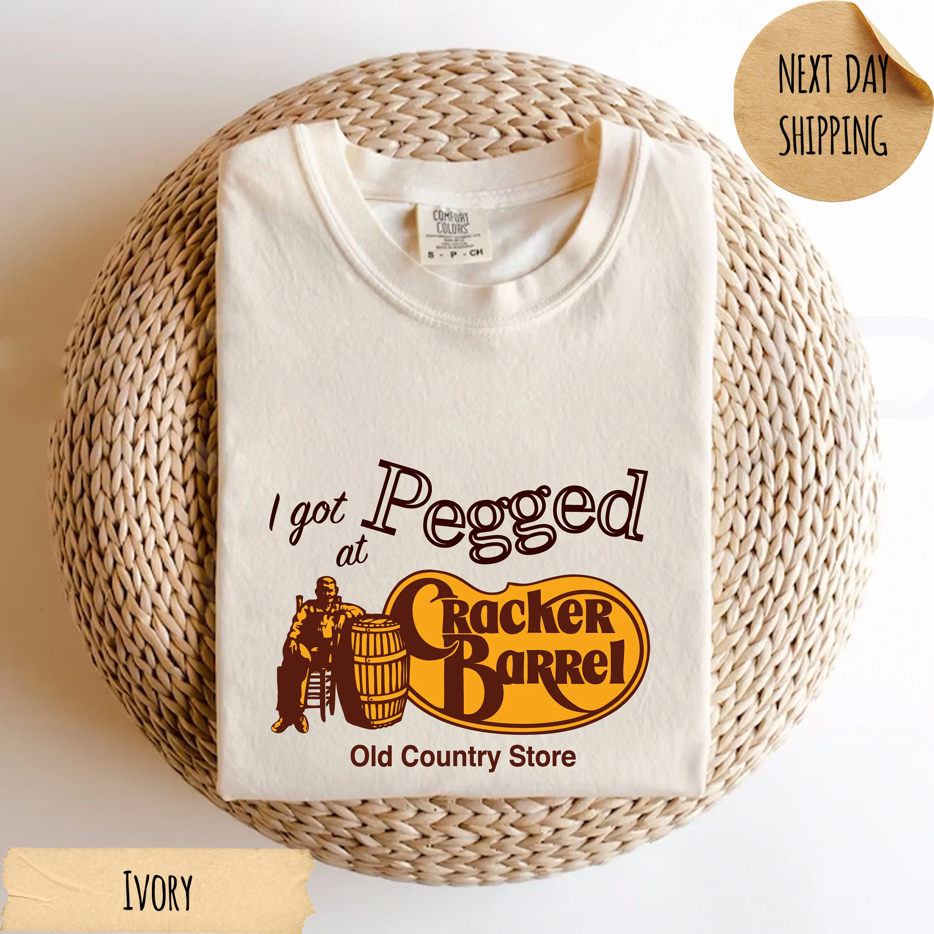 I Got Pegged At Cracker Barrel Old Country Store Comfort Colors T-shirt Vintage Cracker Barrel Tee Funny Tee Vintage Shirt Sarcastic Tee TK62GN