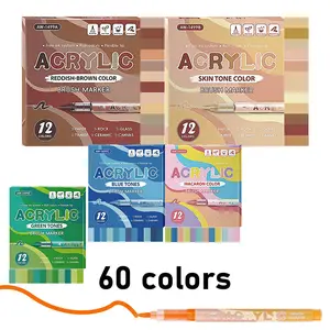 60 Color Soft Tip Drawing Graffiti Stacking Marker Set, Art Supplies for Schools, Liquid Acrylic Paint Markers, Unique Christmas Gift Idea