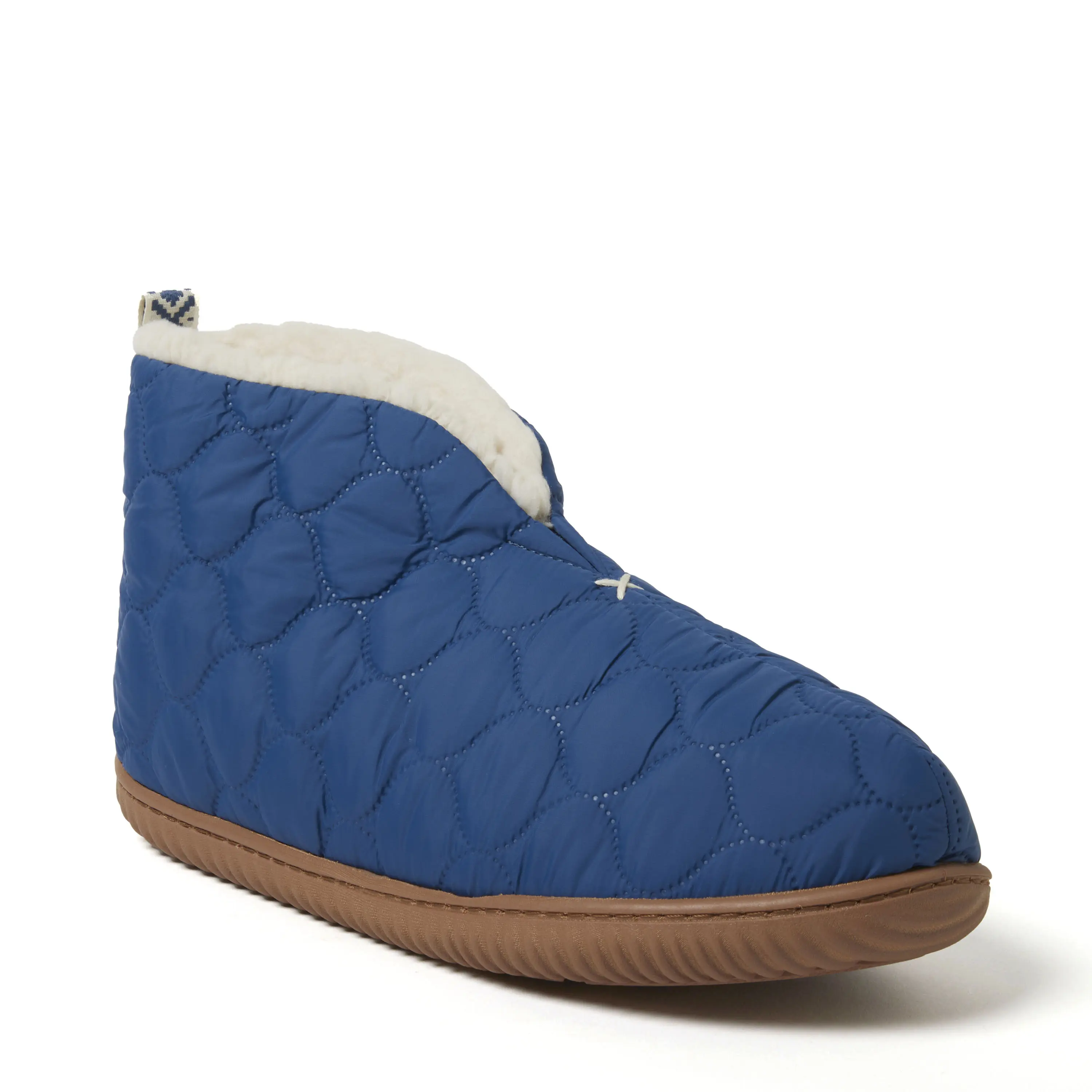 Dearfoams Men's Classic Warm Up Bootie, Nostalgic 80s Slipper Shoes with Soft Lining and Machine Washable Comfort