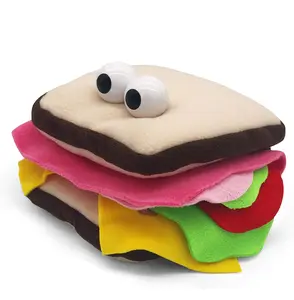 Mini Sandwich 4"  Finger Puppet with Colorful Layers and Eye Detailing for Fun Play