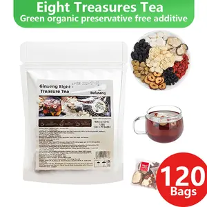 Eight Treasures Tea 120 Bags suit Turmeric Kidney Tea Formula Organic Ginseng Six Treasures Tea for Men & Women Traditional Herbal Blend for Kidney Cleanse Natural Energy Boost Holistic Wellness Beverage