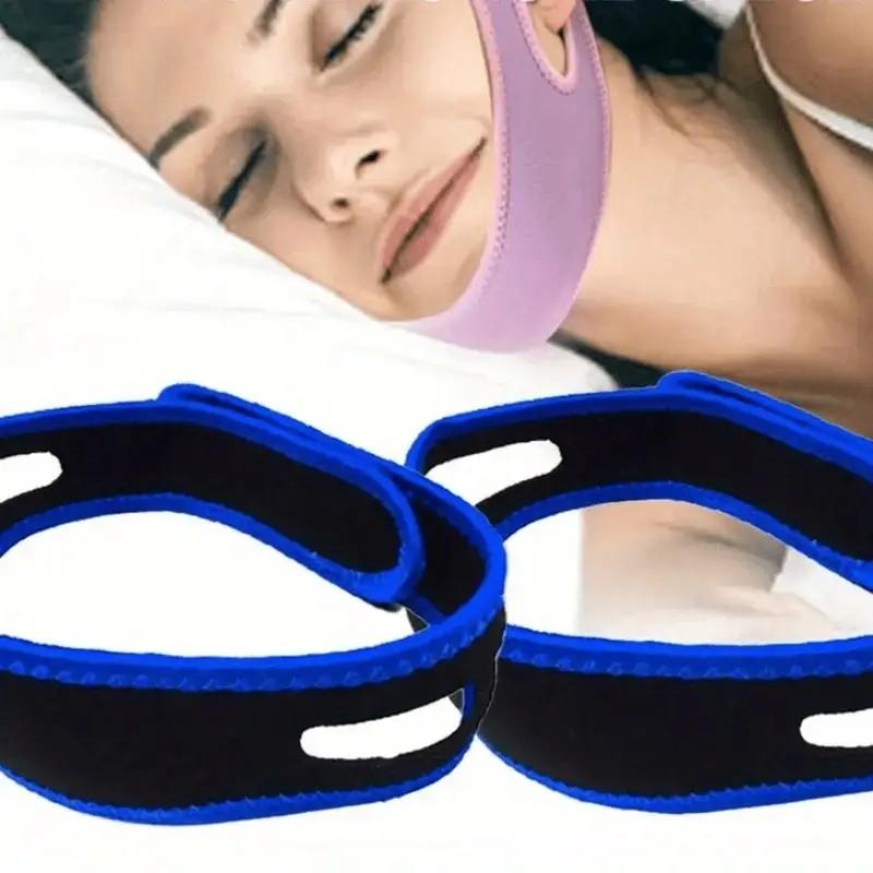 New Anti-Bruxism Mouth Guard Mouthpiece Snore Stopper Chin Support Strap, Unisex Health Snoring Solution, Comfortable Sleep Aid