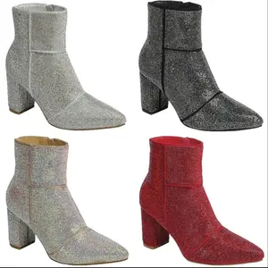 Iceberg Rhinestone Chunky High Heel Boot